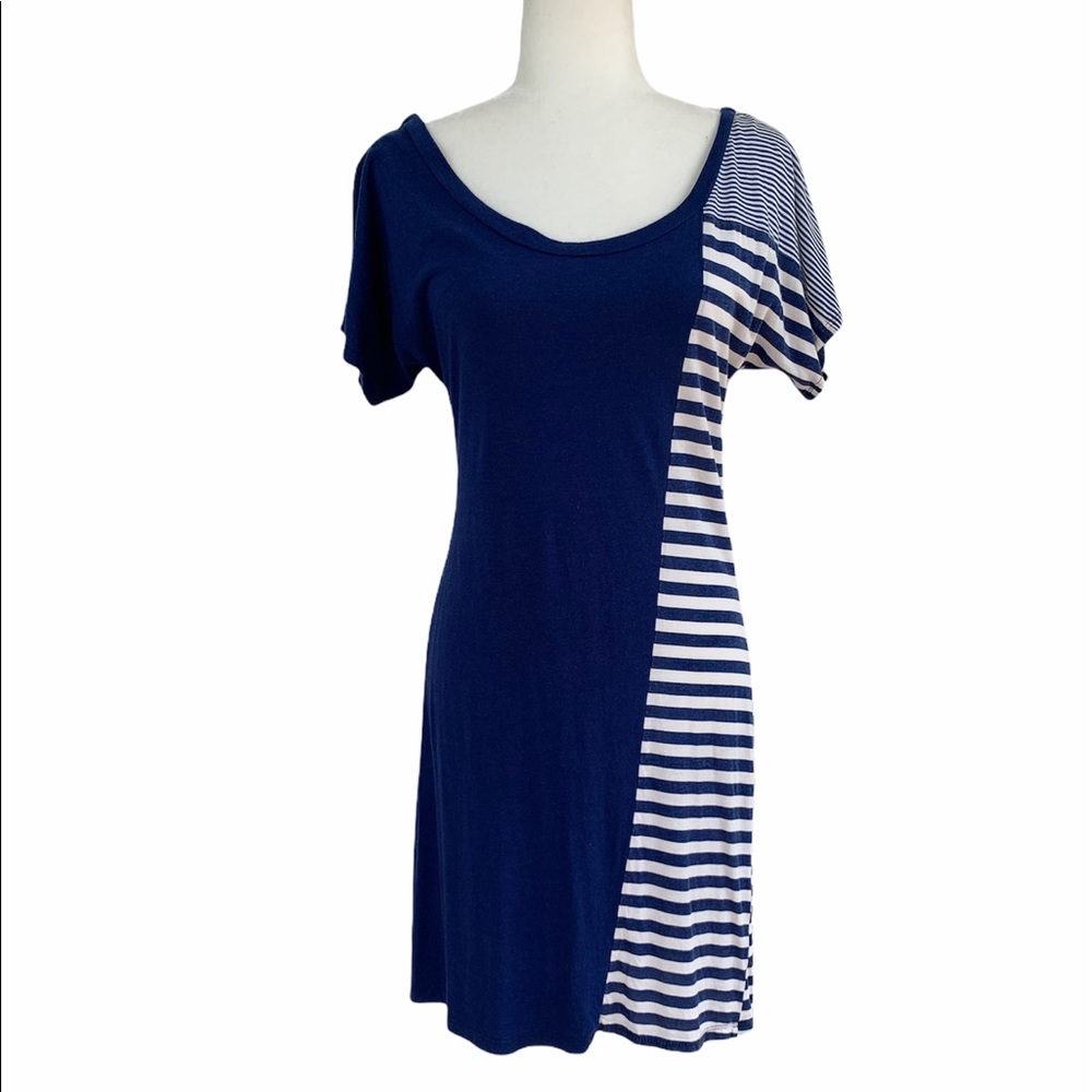 Vintage Lux Brand Blue and Side Striped Dress Y2K